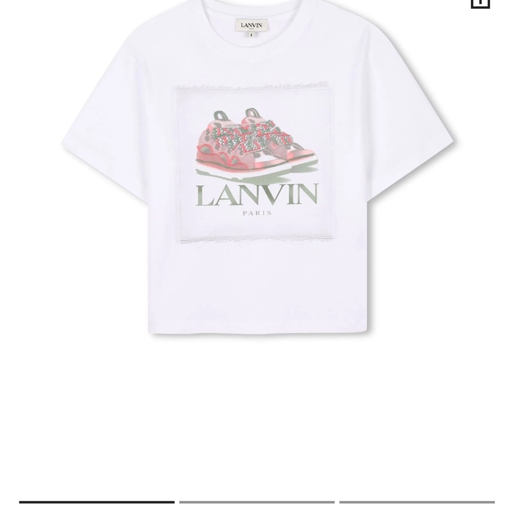 Lanvin Enfant Designer Shoes Print T-Shirt in White